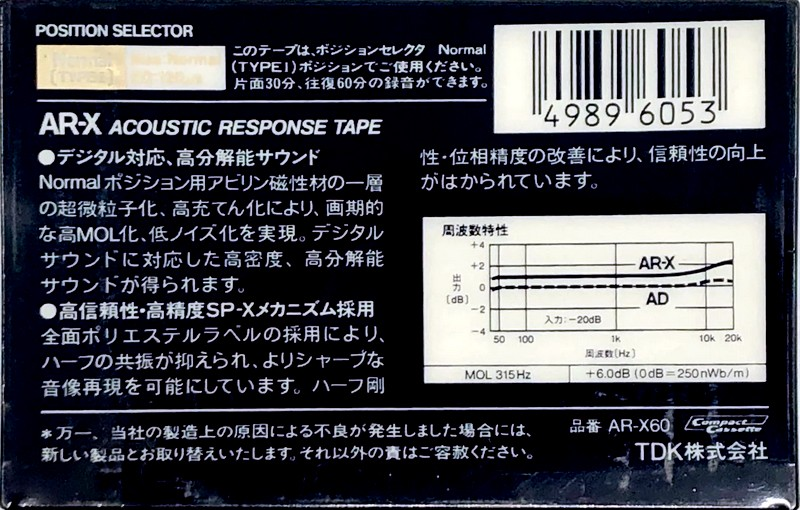 Compact Cassette: TDK  - AR-X 60