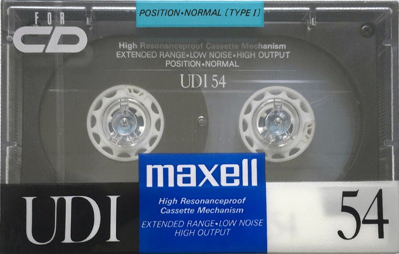 Compact Cassette Maxell UDI / UD1 54 Type I Normal 1989 Japan