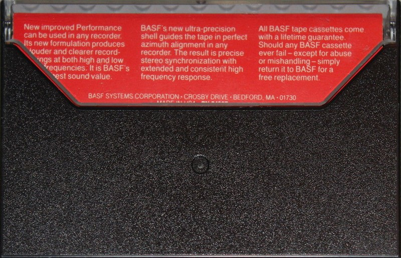 Compact Cassette BASF Performance I 60 Type I Normal 1980 USA