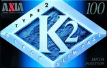 Compact Cassette AXIA K2 100 "K2C 100" Type II Chrome 1997 Japan