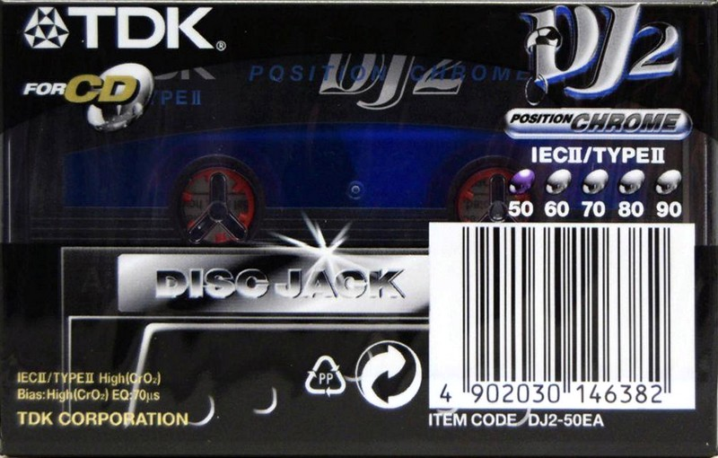 Compact Cassette TDK DJ2 Disc Jack 50 "DJ2-50EA" Type II Chrome 1997 Europe