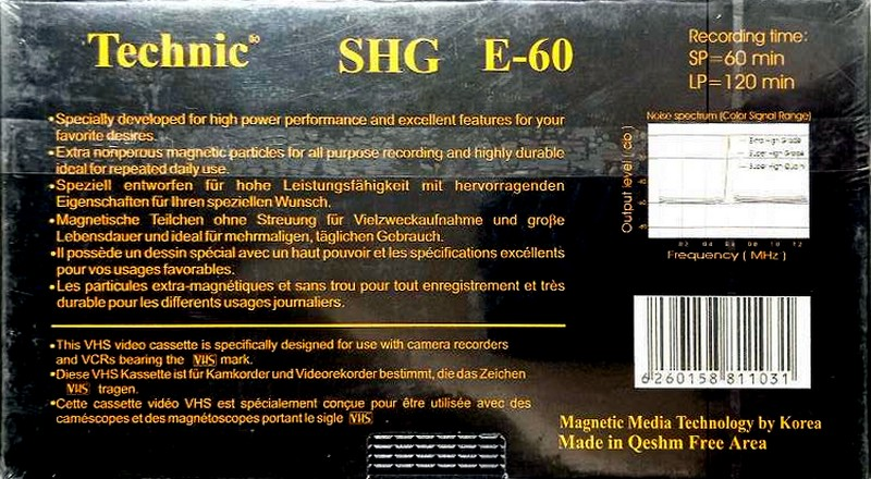 VHS, Video Home System:  Technic - SHG 60