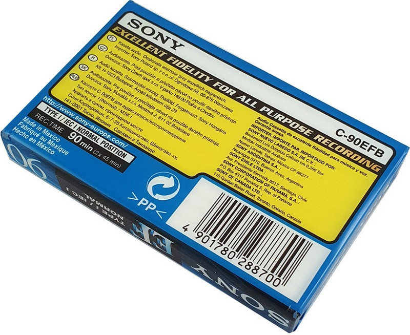 Compact Cassette Sony EF 90 "C-90EFB" Type I Normal 2008 Worldwide