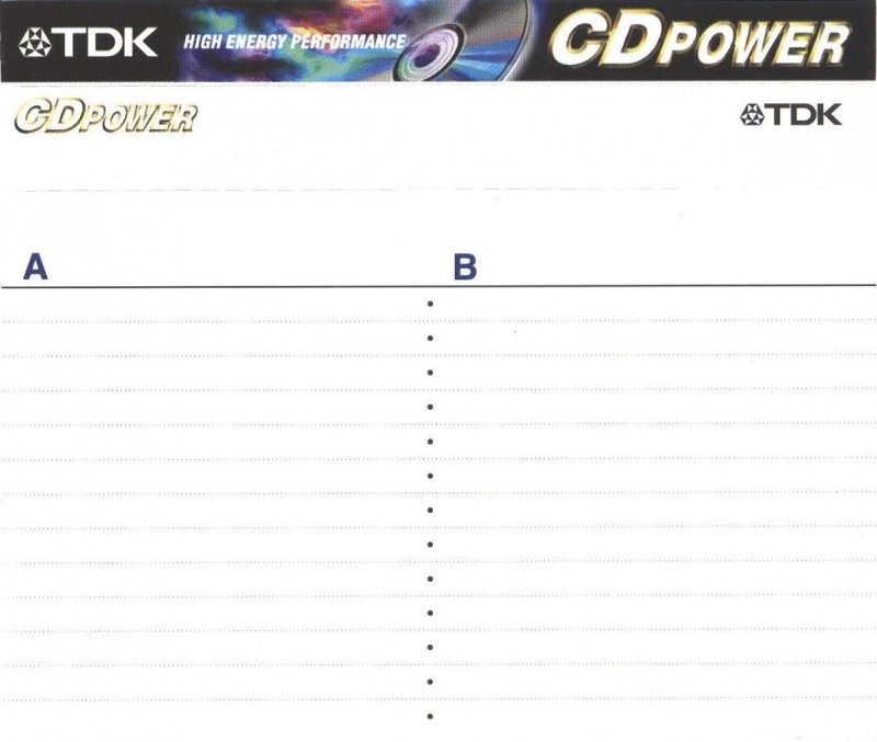 Compact Cassette TDK CD Power 90 Type II Chrome 2001 North America