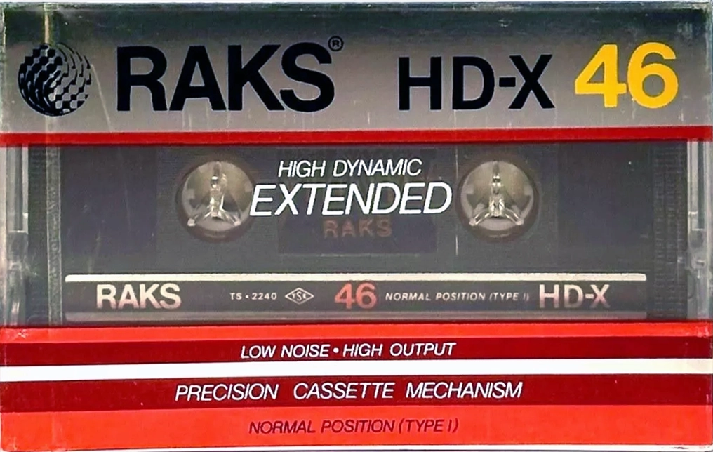 Compact Cassette RAKS HD-X 46 Type I Normal 1988 Europe