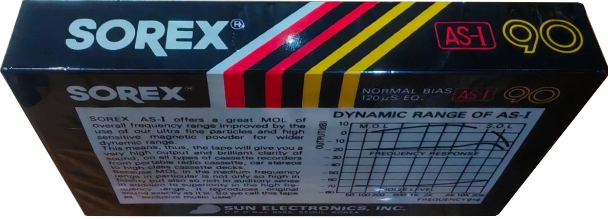 Compact Cassette Sorex AS-I 90 Type I Normal 1985 South Korea