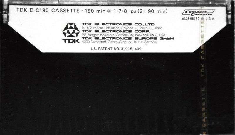 Compact Cassette TDK D 180 Type I Normal 1972 Europe, USA