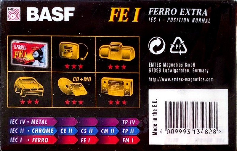 Compact Cassette Emtec FE I Ferro Extra 46 Type I Normal 1999 Europe