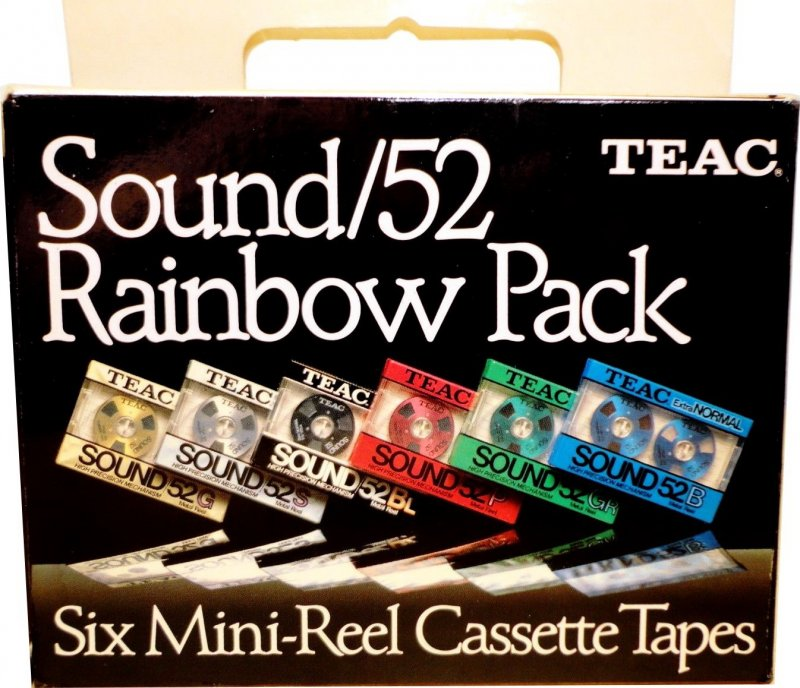 6 pack Teac SOUND 52X 52 "Sound/52 Rainbow Pack" Type I Normal 1986 USA