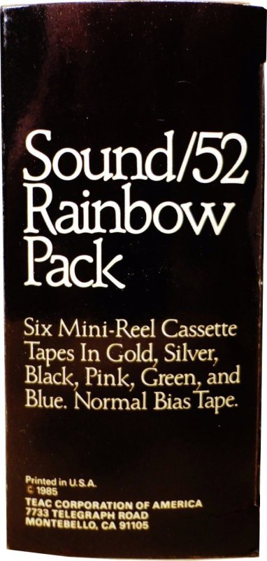 6 pack Teac SOUND 52X 52 "Sound/52 Rainbow Pack" Type I Normal 1986 USA