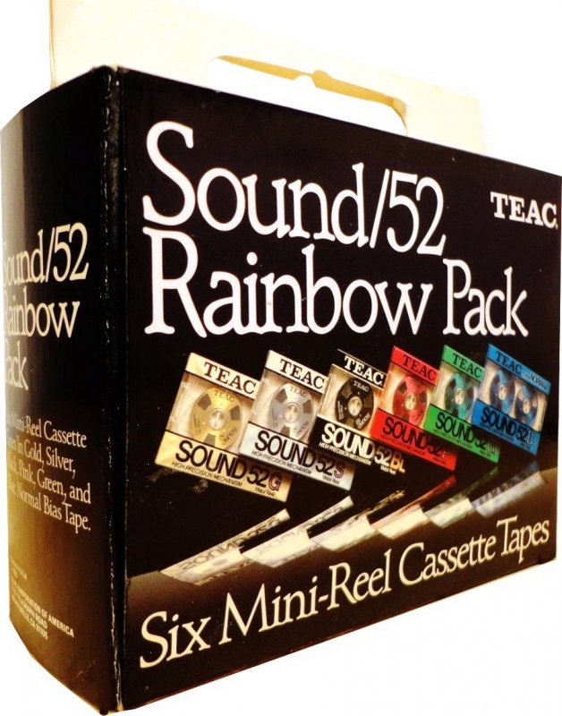 6 pack Teac SOUND 52X 52 "Sound/52 Rainbow Pack" Type I Normal 1986 USA