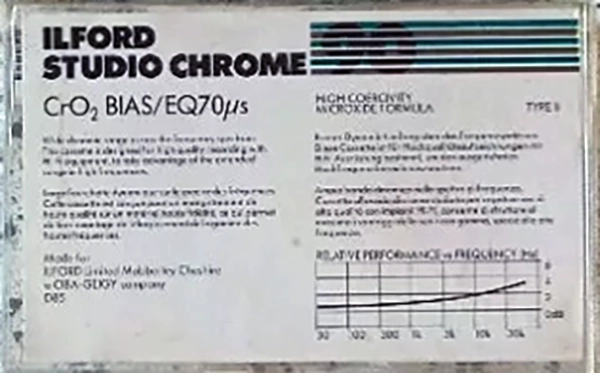 Compact Cassette Ilford 90 "Studio Chrome" Type II Chrome 1982 Europe