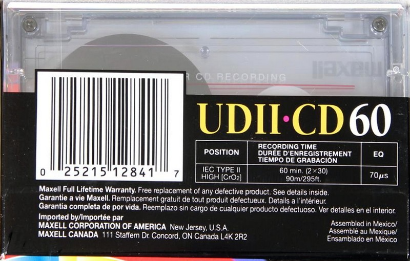 Compact Cassette: Maxell / Hitachi Maxell - UDII-CD 60