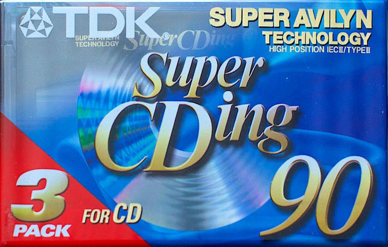 3 pack TDK Super CDing 90 "SCD-90EB3" Type II Chrome 1997 Europe