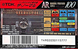 Compact Cassette TDK AR 100 "AR-100F" Type I Normal 1994 Japan
