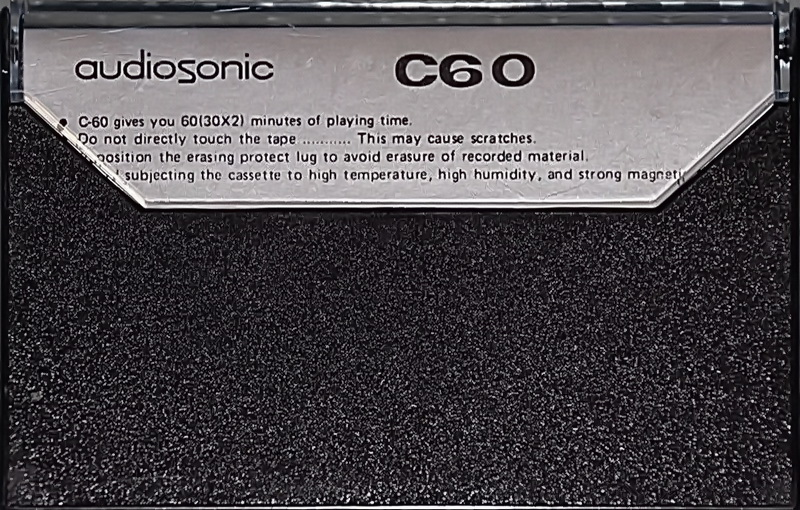 Compact Cassette Audiosonic 60 Type I Normal 1976 Hong Kong