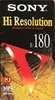 VHS, Video Home System Sony Hi Resolution 180 Type I Normal 1996 Europe