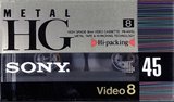 Video8, Hi8, Digital8 Sony HG 45 "P6-45HG" Type IV Metal 1991 Japan