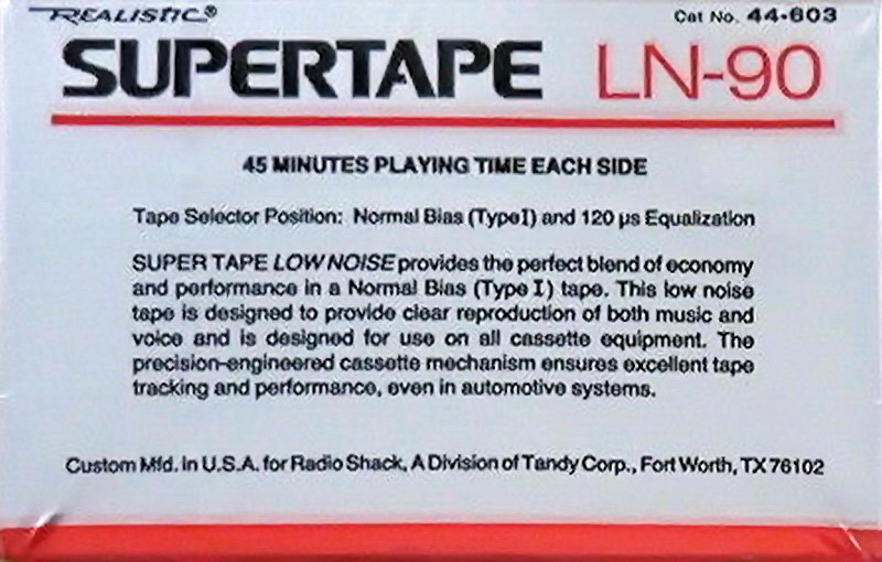 Compact Cassette: Realistic SUPERTAPE - LN 90