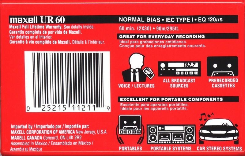 Compact Cassette: Maxell / Hitachi Maxell - UR 60