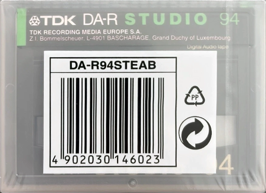 Digital Audio Tape TDK DA-R Studio 94 "DA-R94STEAB" Type IV Metal 1992 Europe