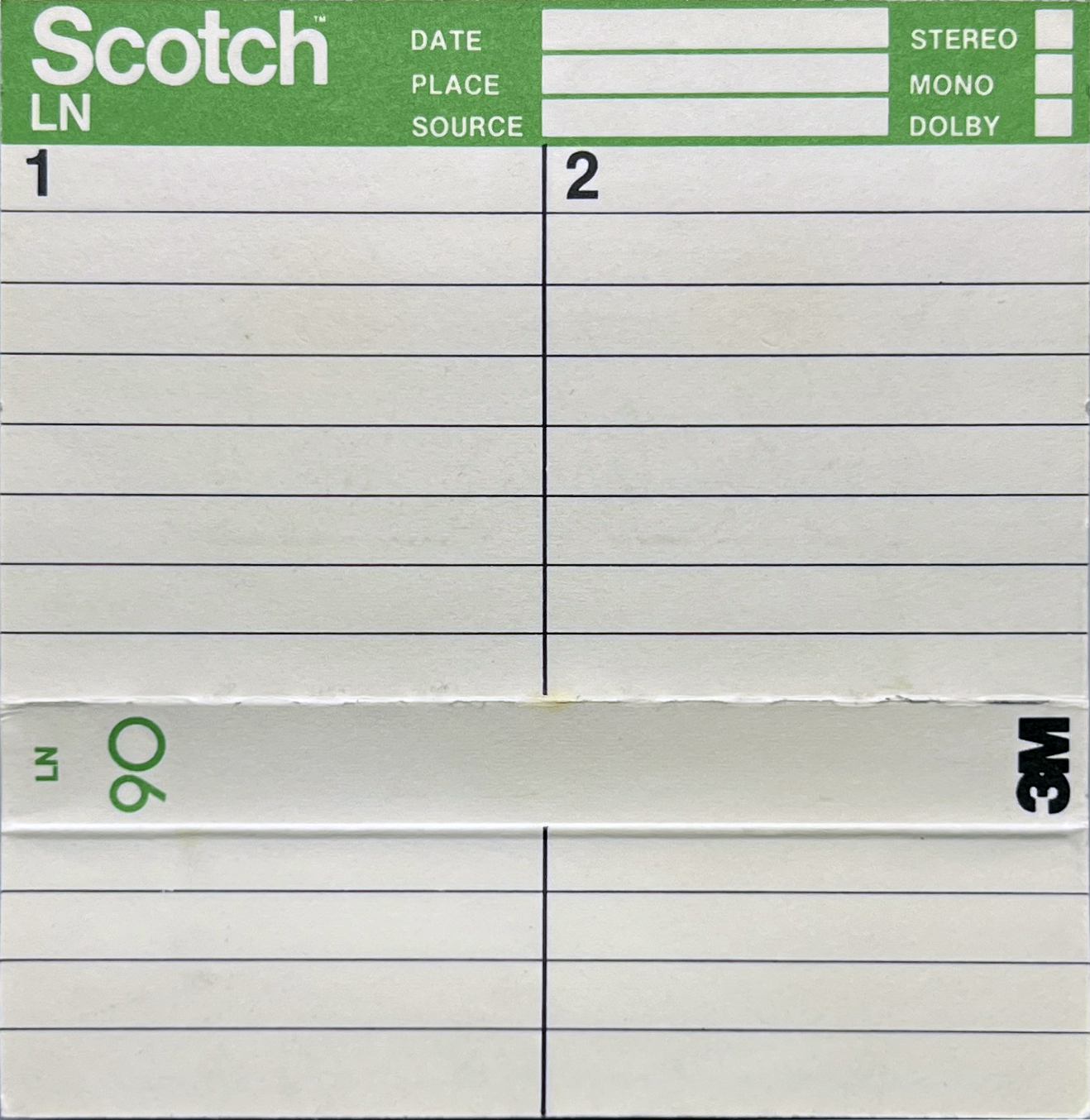Compact Cassette Scotch LN 90 Type I Normal 1981 Europe