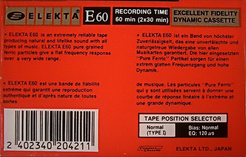 Compact Cassette: Unknown Elekta -  60