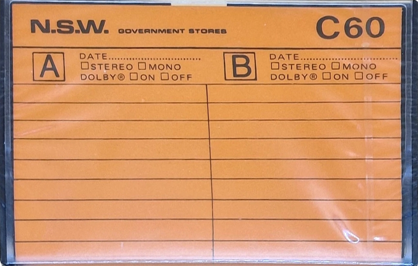 Compact Cassette Greencorp 60 "N.S.W." Type I Normal 1975 Australia
