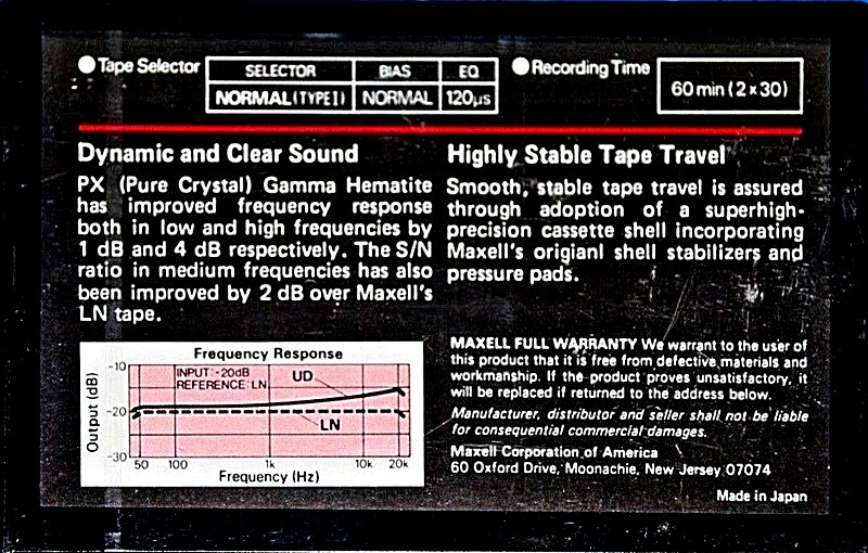 Compact Cassette: Maxell / Hitachi Maxell - UD 60