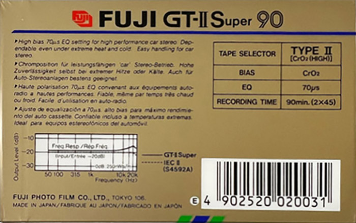 Compact Cassette Fuji GT-II Super 90 Type II Chrome 1988 Europe