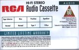 Compact Cassette RCA 60 Type I Normal 2002 USA