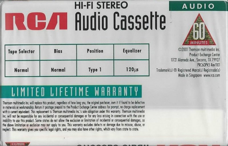 Compact Cassette:  RCA -  60