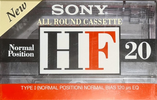 Compact Cassette Sony HF 20 Type I Normal 1993 Japan