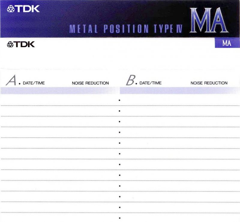 Compact Cassette: TDK  - MA 60