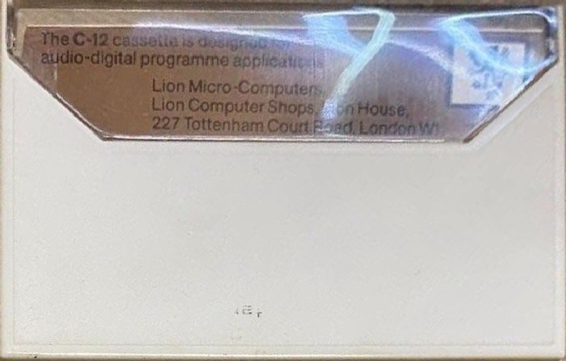 Compact Cassette Lion Micro-Computers 12 Computer Cassette England