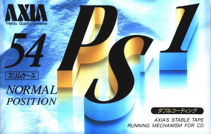 Compact Cassette AXIA PS-I / PS-1 54 "PS1F 54" Type I Normal 1993 Japan
