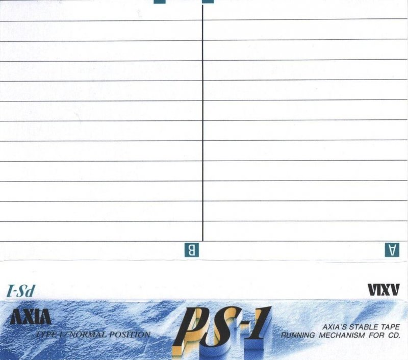 Compact Cassette AXIA PS-I / PS-1 54 "PS1F 54" Type I Normal 1993 Japan