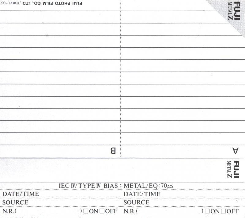 Compact Cassette Fuji Metal Z 100 Type IV Metal 1995 Europe