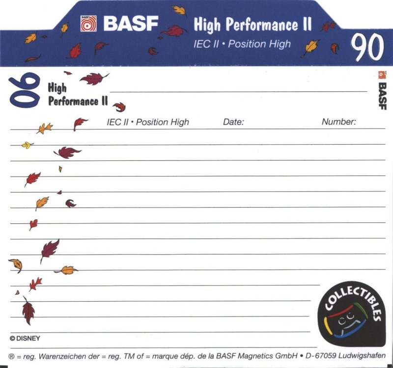Compact Cassette BASF High Performance II 90 "Pocahontas Edition 1" Type II Chrome 1995 Europe