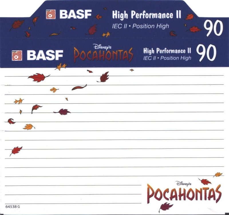Compact Cassette BASF High Performance II 90 "Pocahontas Edition 1" Type II Chrome 1995 Europe
