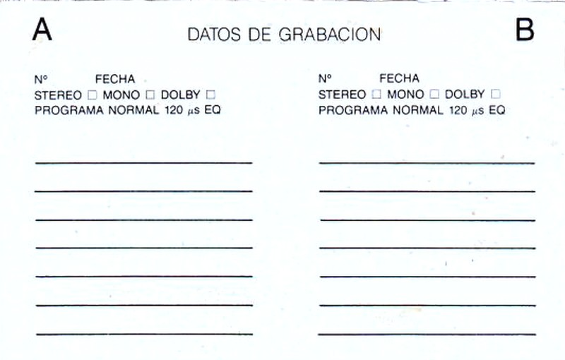 Compact Cassette Sonotek 60 Type I Normal 1988 Venezuela