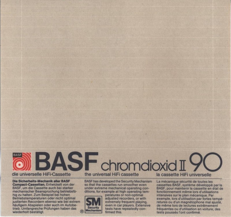 Compact Cassette BASF Chromdioxid II 90 Type II Chrome 1982 Europe