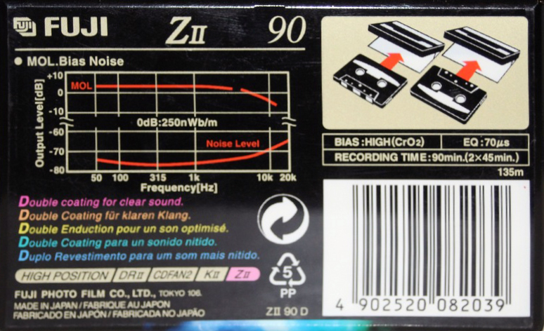 Compact Cassette Fuji Z II 90 Type II Chrome 1998 Europe