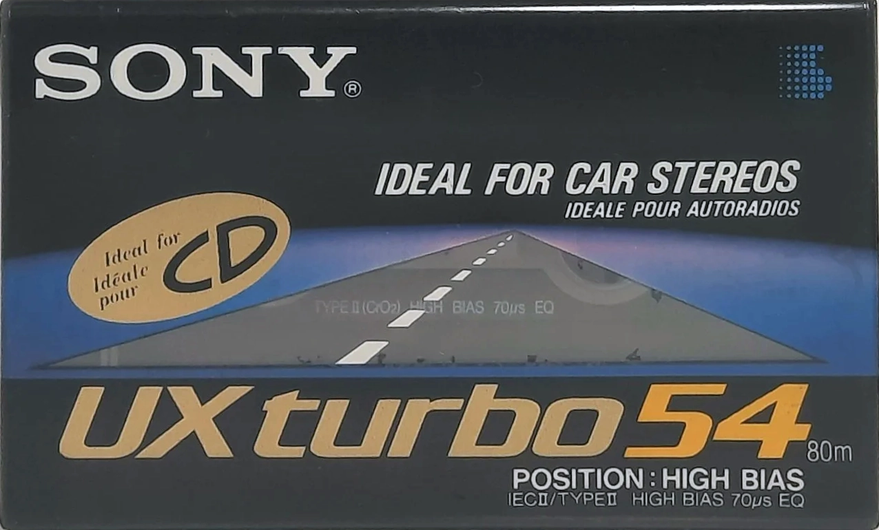 Compact Cassette Sony UX turbo 54 "UX-S54TB" Type II Chrome 1990 Japan