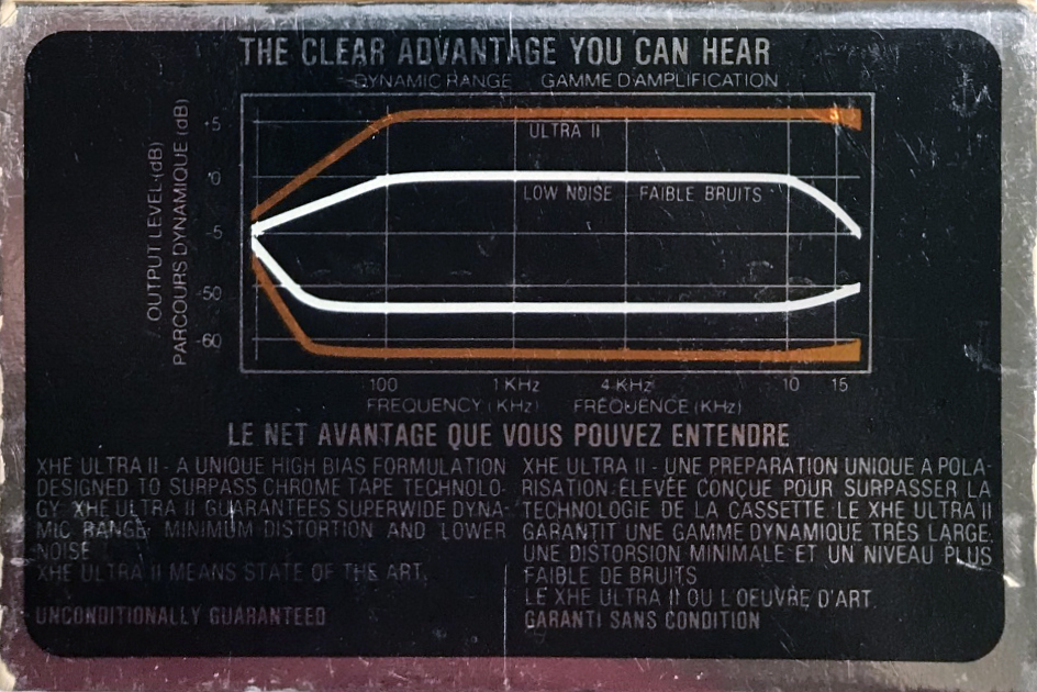 Compact Cassette Audio Magnetics XHE Ultra II 60 Type II Chrome 1979 Canada