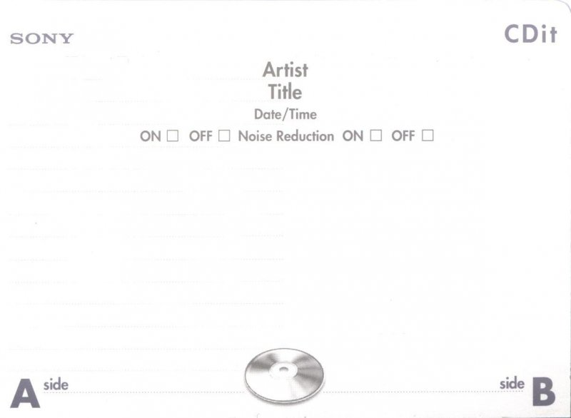 Compact Cassette Sony CDit II 64 Type II Chrome 1992 Europe