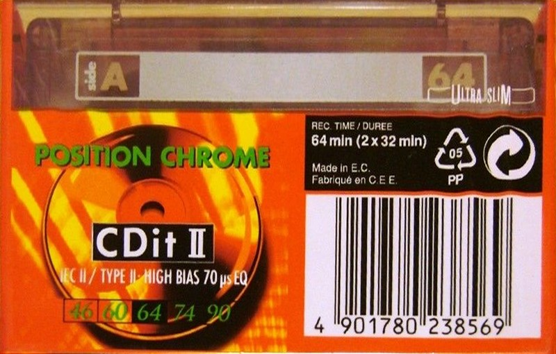 Compact Cassette Sony CDit II 64 Type II Chrome 1992 Europe