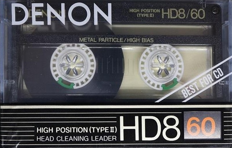 Compact Cassette Denon HD8 60 Type II Chrome 1988 USA