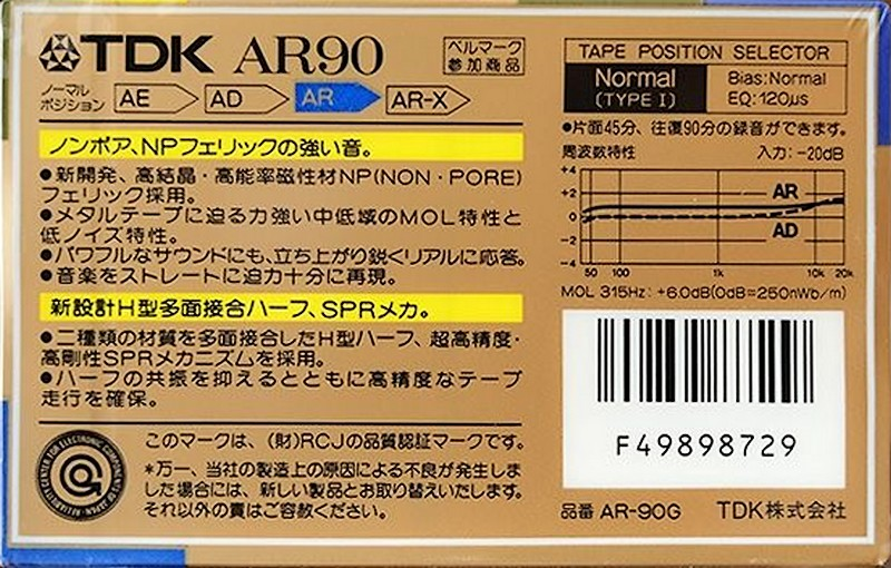 Compact Cassette: TDK  - AR 90