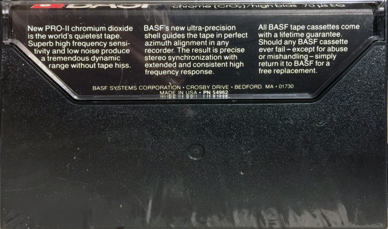 Compact Cassette BASF Professional 45 "Professional II" Type II Chrome 1980 USA